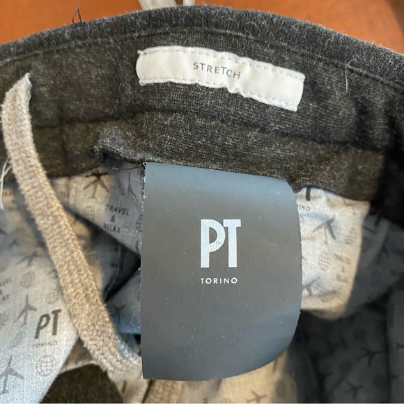 PT Torino Dress / Casual‎ Pants Size 50 34 US Slim Solid Gray Viscose Blend - Picture 6 of 9